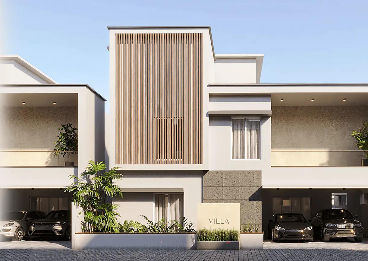 3 BHK and 4 BHK luxury villas in Coimbatore with modern amenities and lush surroundings.